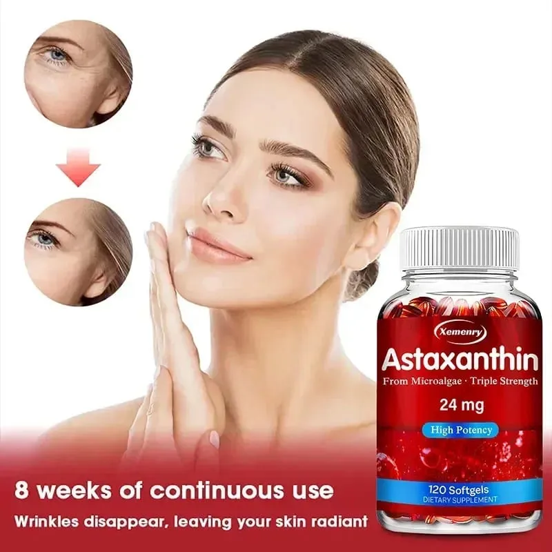 Astaxanthin 24 Mg - Promotes Cardiovascular Health Accelerates Metabolism Maintains Eye Joint and Skin Health Antioxidant