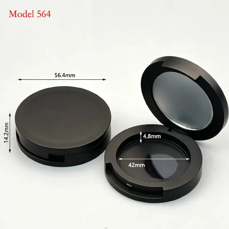 Batch Price For Black Color Round Shape Plastic Makeup Packaging Empty Compact Powder Case Powder Blusher Container