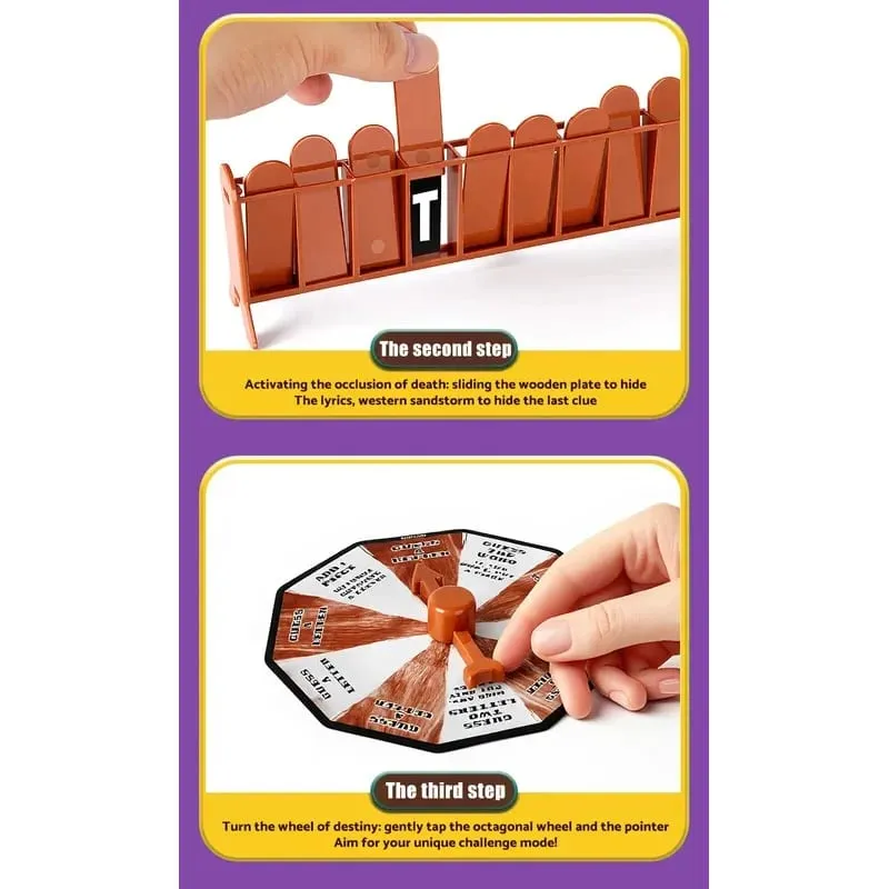 New Cowboy Magnetic Mysterious Executioner Guessing Game Gallows Collapse Tabletop Word Game Family Party Game Christmas Toy