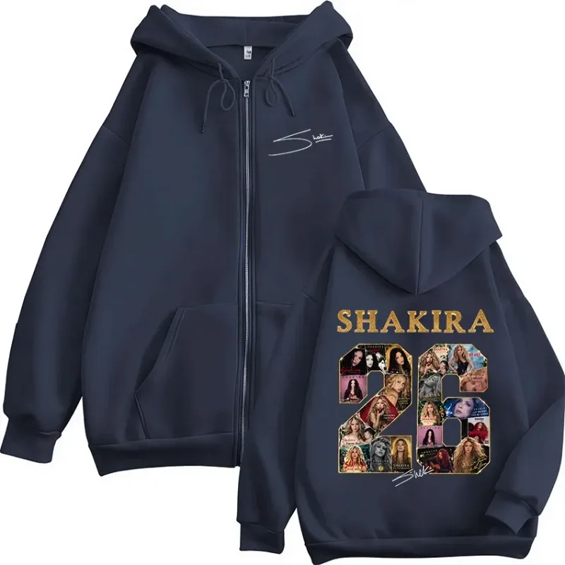 Shakira LMYNL 2026 World Tour Graphic Zipper Hoodies ผู้ชายเสื้อผ้าผู้หญิงแฟชั่นขนแกะแขนยาว Zip Up เสื้อแจ็คเก็ต