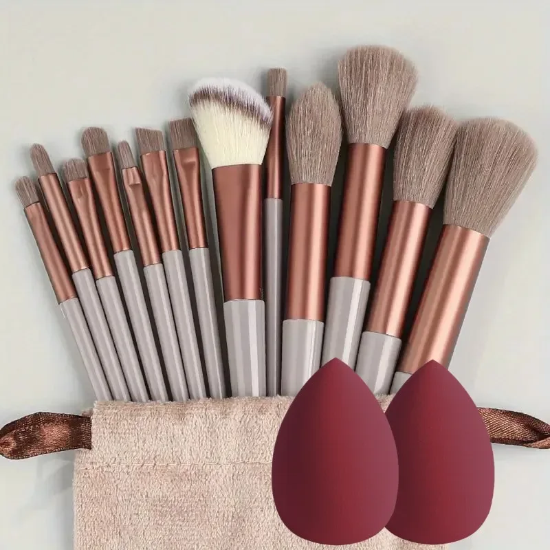 13Pcs Soft Fluffy Makeup Brushes Set for Cosmetics Foundation Blush Powder Eyeshadow Kabuki Blending with Makeup Sponge Egg — image 8