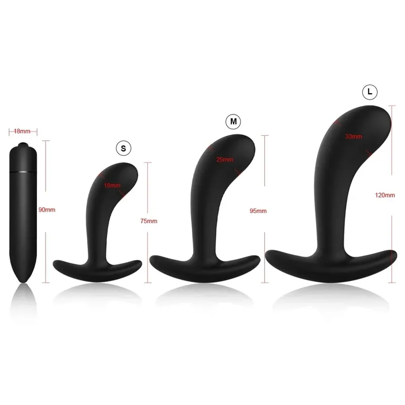 4pcs Beginner Silicone Butt Plug Anal Plug for Men Prostate Massager for Gay Mini Anal Bullet Vibrator Sex Toy for Men Women