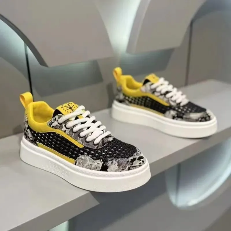 Summer Hollow Men's Casual Shoes Fashion Breathable Board Shoes Anti Slip Sport Footwear Lightweight Platform Walking Sneakers