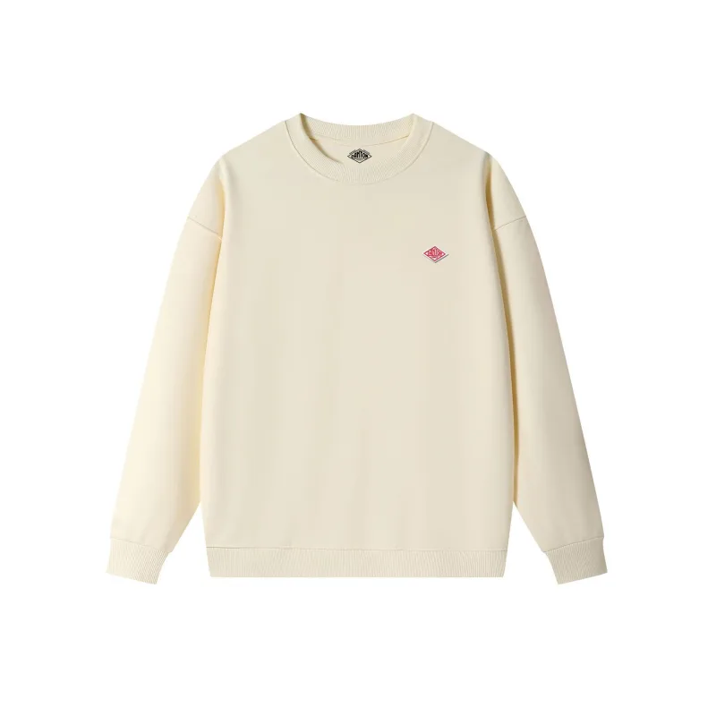 Sudadera fina exportada a Japón para hombre y mujer, chándal holgado de manga larga con cuello redondo de algodón de la misma marca bordada, otoño 2025