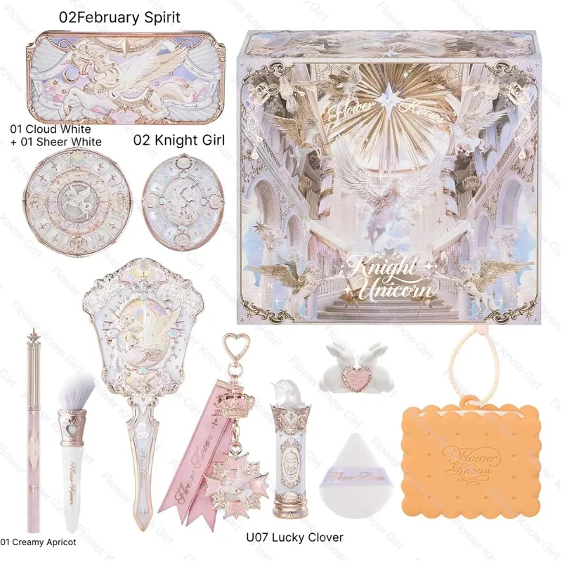 Flower Knows Full Makeup Kit Luxury Gift Box Eyeshadow Palette Blush Lip Cream Hand Mirror Hair Clip Bag Pendant Cute Beauty Cos — image 7