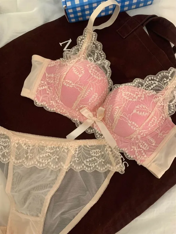 Hot Selling Wireless Lace Bra Women Small Bust Thick Padded Push Up Lift Anti Sag Side Support Sexy Lingerie 32‑38 AB
