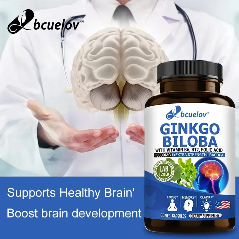 Advanced Nootropic Brain Booster Supplement Improves Memory Enhances Focus Boosts Nerve Energy & IQ Health Vitamins B12 B6