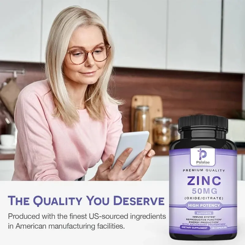 Zinc Supplements - Promotes Energy Production Supports Immune System and Overall Health