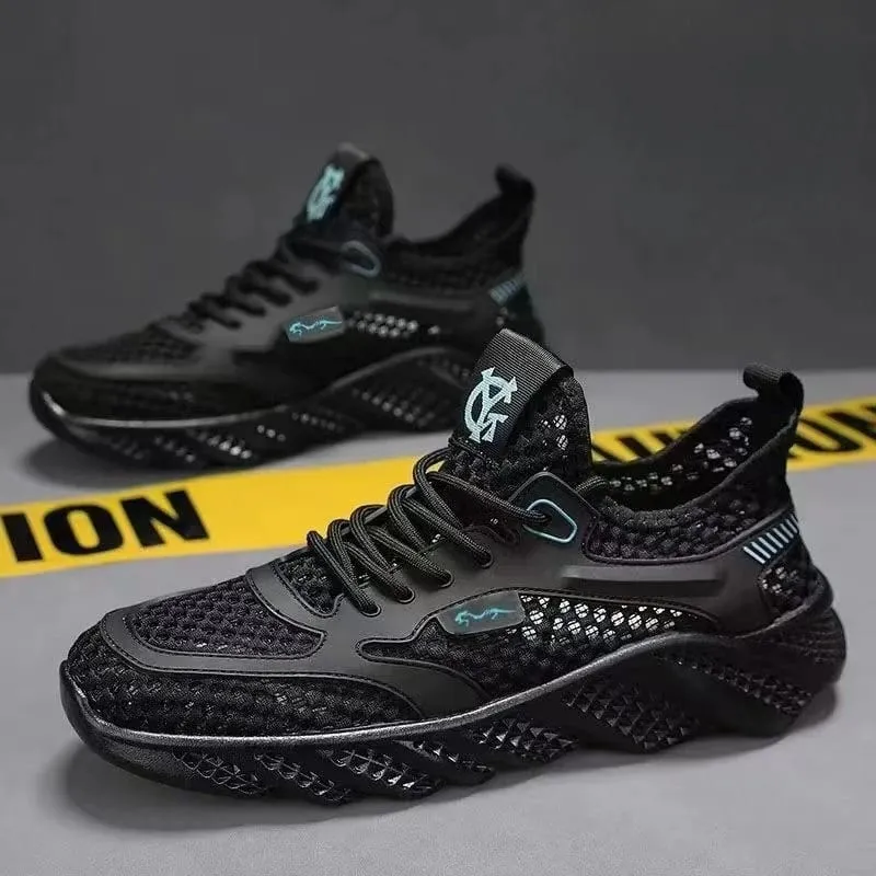 Erkekler için Günlük Ayakkabılar Çok Yönlü Rahat Örgü Yumuşak Taban Koşu AyakkabısıHollow Out Outdoor Trendy Erkek Spor Ayakkabısı