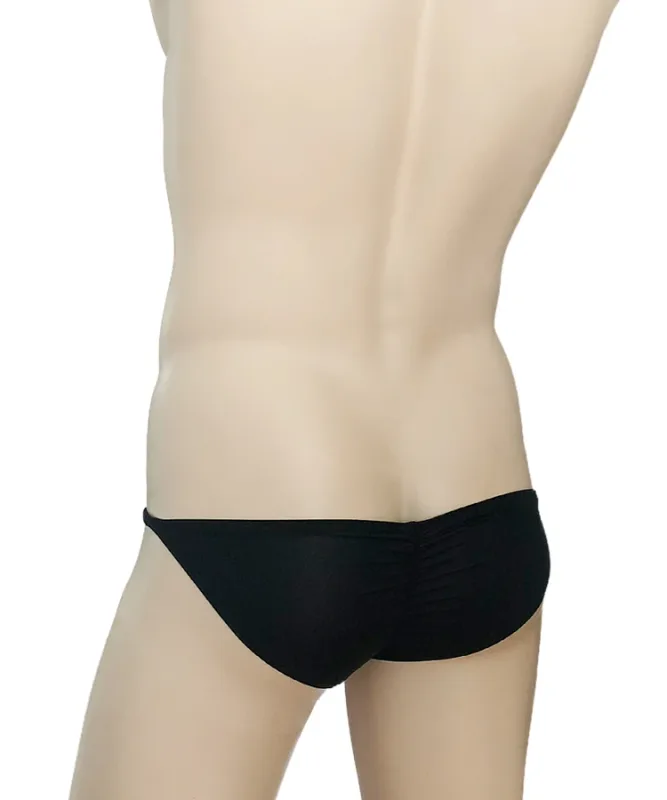 Men's Ultra Low Waist G-String Buttock Briefs Thin Ice Silk Translucent Sexy Underwear Breathable Lightweight Low Rise