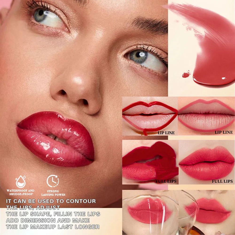 2in1 Lipstick Eyebrow Cream Double-Headed Tearable Lip Gloss Sexy Smooth Contour Waterproof Long-Lasting Lips Lipgloss Makeup