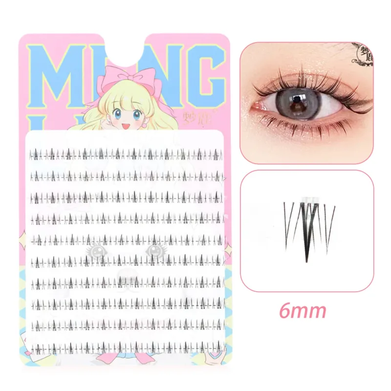 Menglu 4-7mm Brown Under Lashes Little Flame Lower Eyelashes W-41 Natural Short Style Imitation Hand Painting Fake Eye Lashes — image 8
