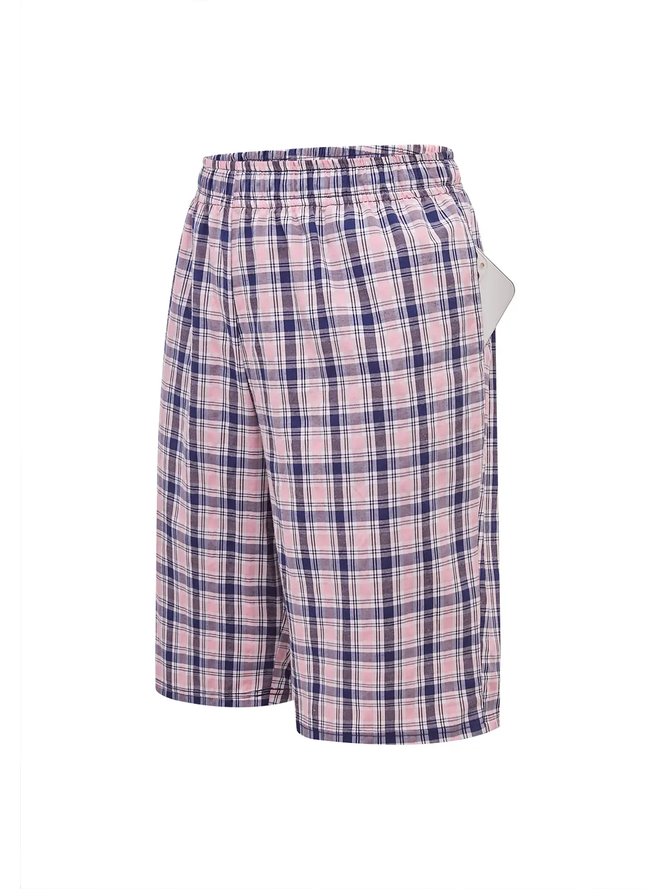 Calça longa de praia masculina, calça de canto plano, casual, xadrez, cintura elástica, confortável, casa, casual, dormir, juventude, calças de boxe