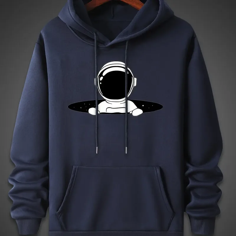 2025 ใหม่ฤดูหนาวผู้ชายสบายๆหลวมขนแกะความอบอุ่นHooded Sweatshirtแฟชั่นอินเทรนด์สบายๆอเนกประสงค์Walkaround 2D Hooded