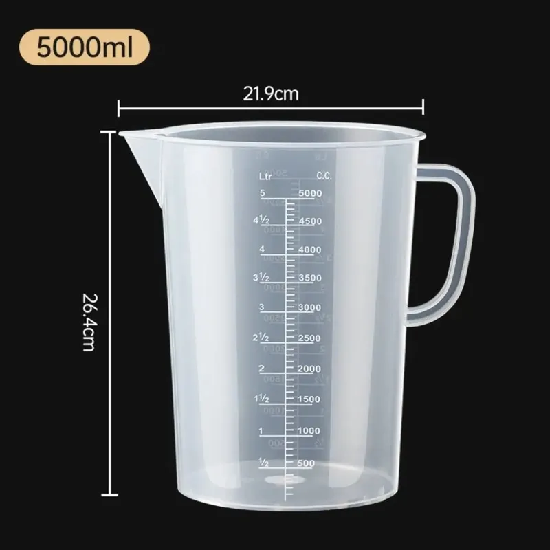 Measuring Cup Transparent Plastic Laboratory Beaker Graduated Liquid Jug Cup Kitchen Baking Cooking Measurement Scale Container