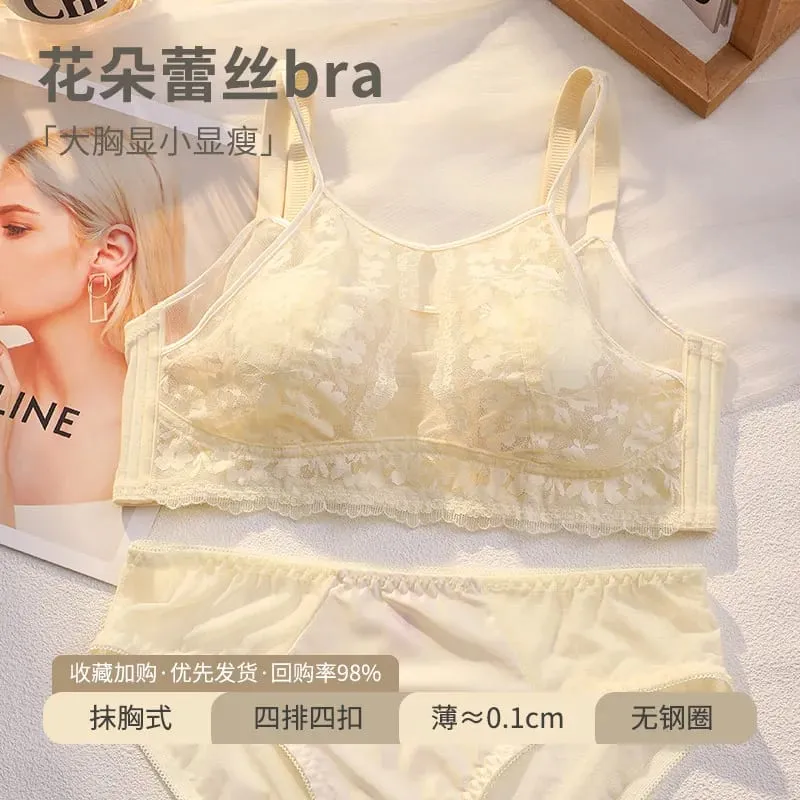 French Style Lace Strapless Bra Women Large Breast Minimizer Slimmer Sexy Beautiful Back Intimates Lingerie Size 34-44 M-XXXXL — image 11