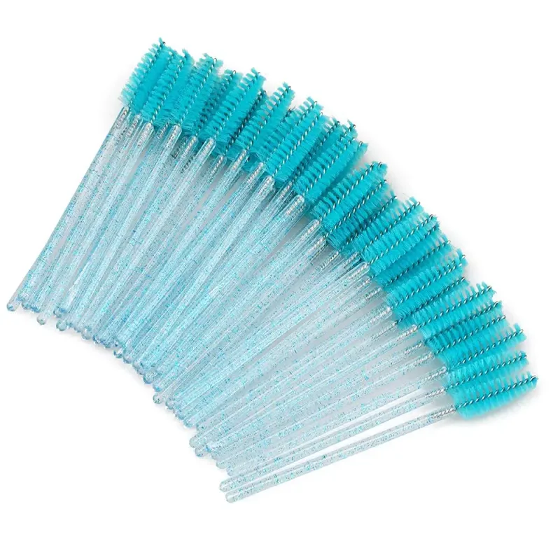 50Pcs/Pack Disposable Micro Eyelash Brushes Mascara Applicator Wand Brushes Comb Eye Lashes Brush Makeup Tools Gold Handle