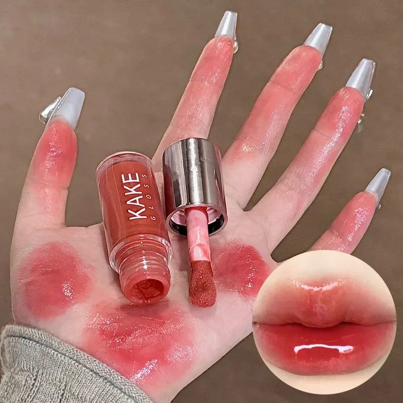 Mirror Liquid Lipstick Moisturizing Jelly Brown Water Light Lip Glaze Sexy Lip Gloss Long Lasting Nude Lip Tint Makeup Cosmetics