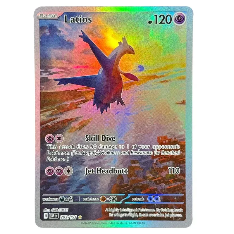 PKM English Single Card Surging Sparks Latios Hydreigon Pikachu Milotic Kingdra Game Trading Collection PTCG Proxy Toys Gifts