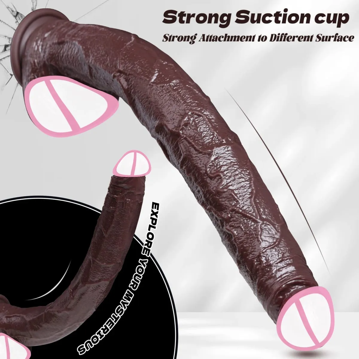 ealistic Long dildo Black Anal Plug with Suction Cup Long Penis Butt Plug Sex Toy for men Women Phallus Anal Dilator Stimulatio