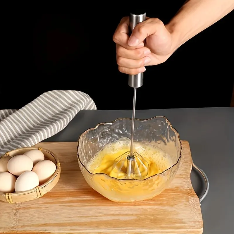 Stainless Steel Egg Beater Durable Semi-Automatic Mixer for Effortless Egg Cream Mixing Stirring and Beating for Kitchen Baking — image 8
