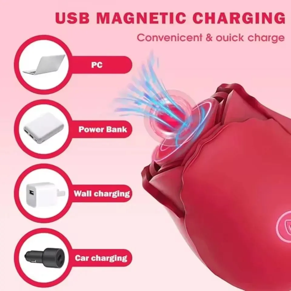 Rose Shape Sucking Vibrator Clitoris Stimulator Vacuum Nipple Oral Massager Female G Spot Vagina Adult Sex Toys for Women