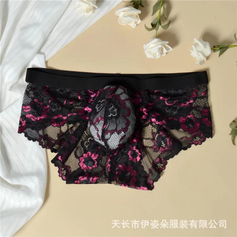 Pakaian Dalam Seksi Berenda Celana Dalam Kantung Pria Halus Celana Dalam Pria Bunga Tipis Perspektif Celana Dalam Bersirkulasi Jaring Godaan