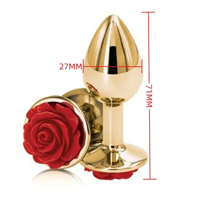 Small Size Metal Anal Beads Butt Plug Mini Rainbow Rose gold Butt Plug Crystal Jewelry Trainer Anal Dildo Masturbation Sex Toy
