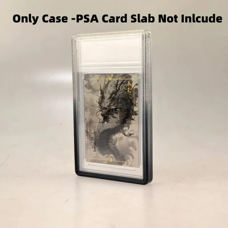 Glitter TPU Slab Bumper Guard Case Holder Protective Skin Display Sleeves with Clear Back for PSA 35PT Graded Trading Card