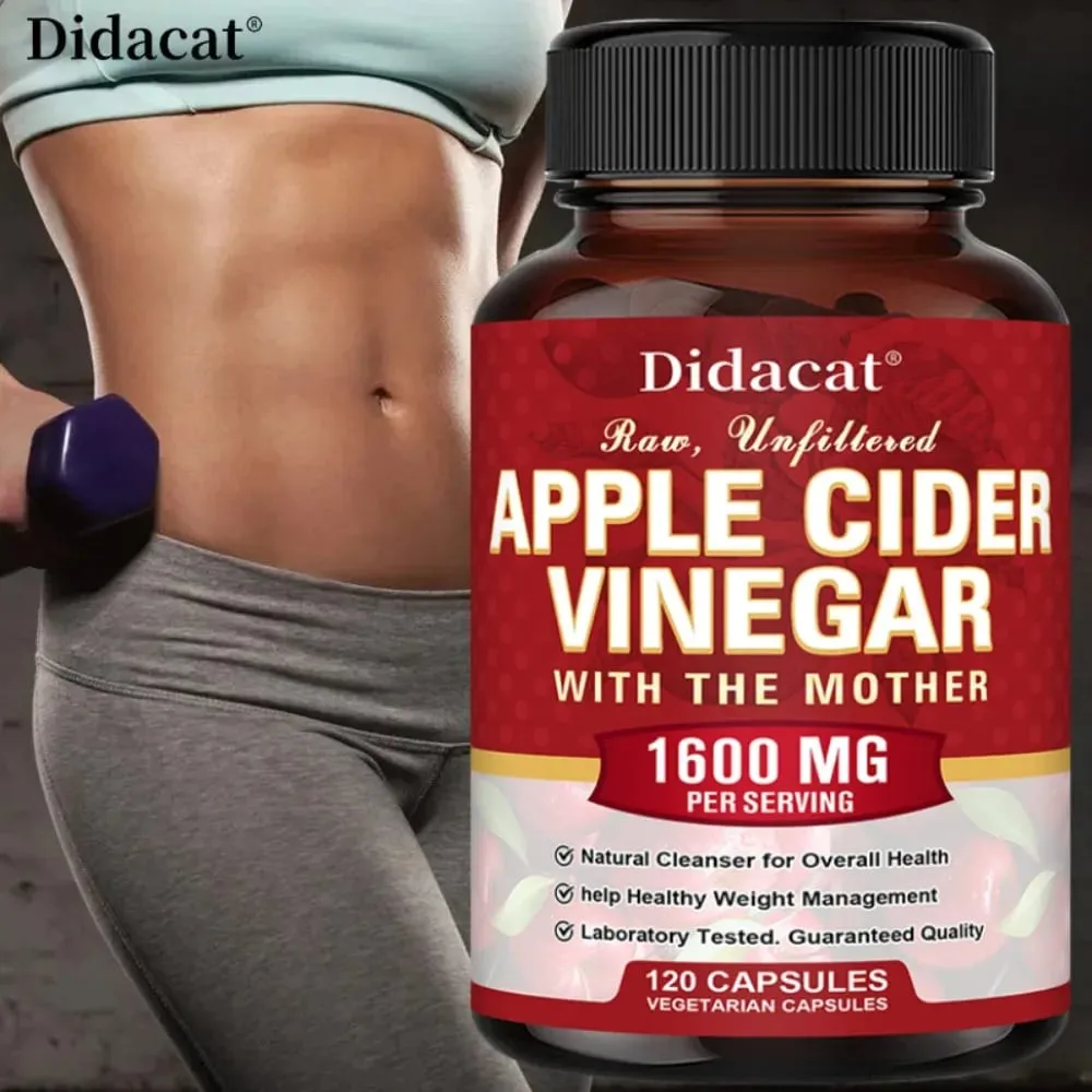 Apple Cider Vinegar Capsules Detoxify Relieve Bloating and Constipation Help Weight Management Promote Digestive Health — image 2