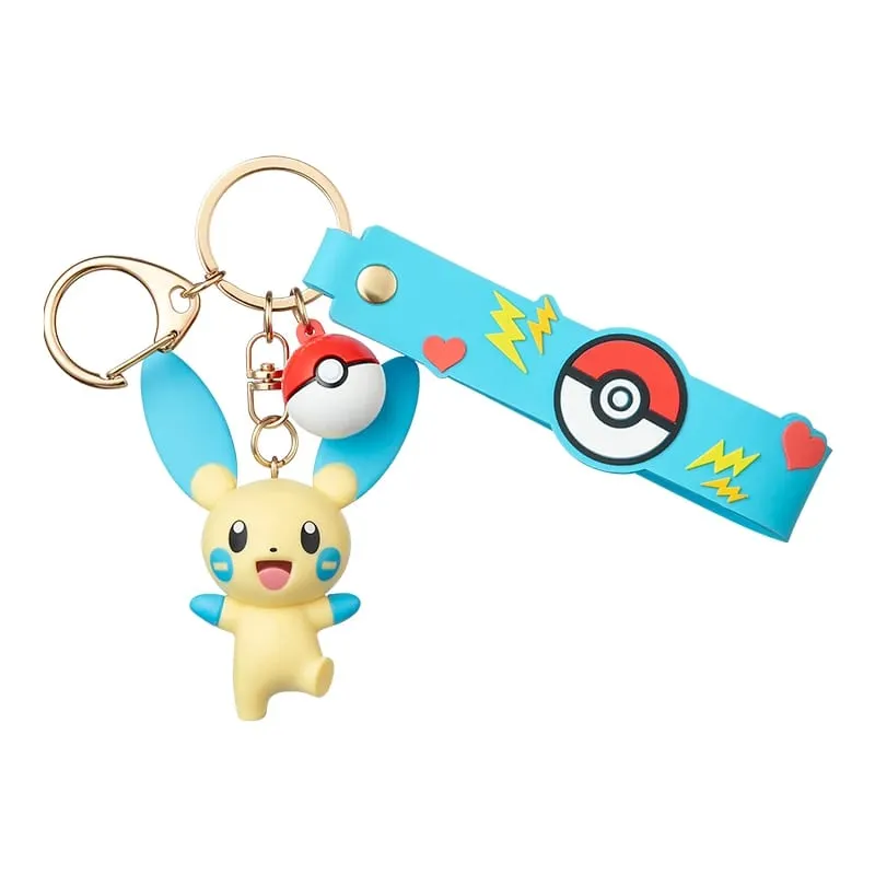 Genuine Pokemon Pikachu Keychain Gengar Morpeko Cubone Snorlax Mimikyu Anime Action Figure Toy Keyring Fragrance Pendant Gift