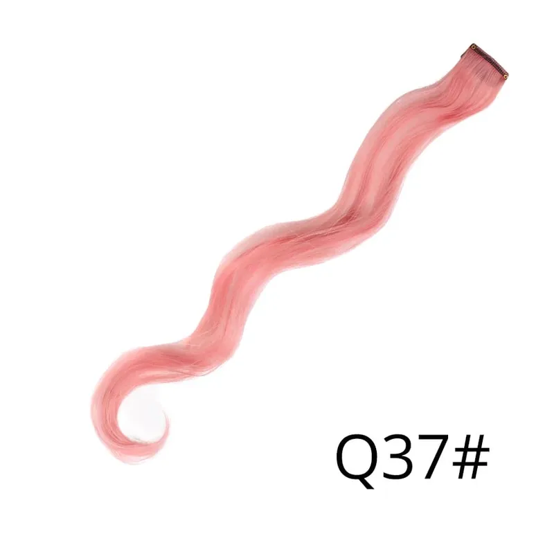Synthetic Leeons Clip In one Pieces Hair Extensions Heat Resistant Hairpieces Rainbow Ombre Hair Extensions Fake Long Hair Women