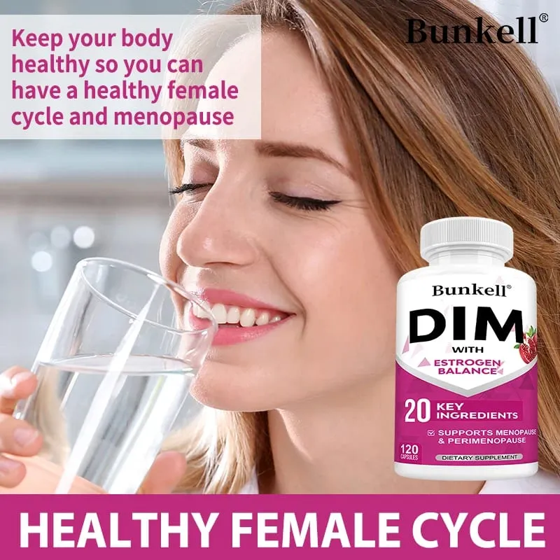 DIM Supplement 150mg Capsules with Black Pepper Extract Natural Plant Nourishment for Daily Body Wellness Balance for Women