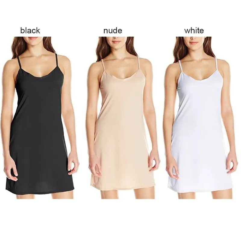 1PC Delle Donne Sling Dress Vacanza Sexy Sottile Solido Abito Corto Estate Canotte Con Scollo A V Senza Schienale Senza Maniche Casual Slip sotto il vestito — image 5