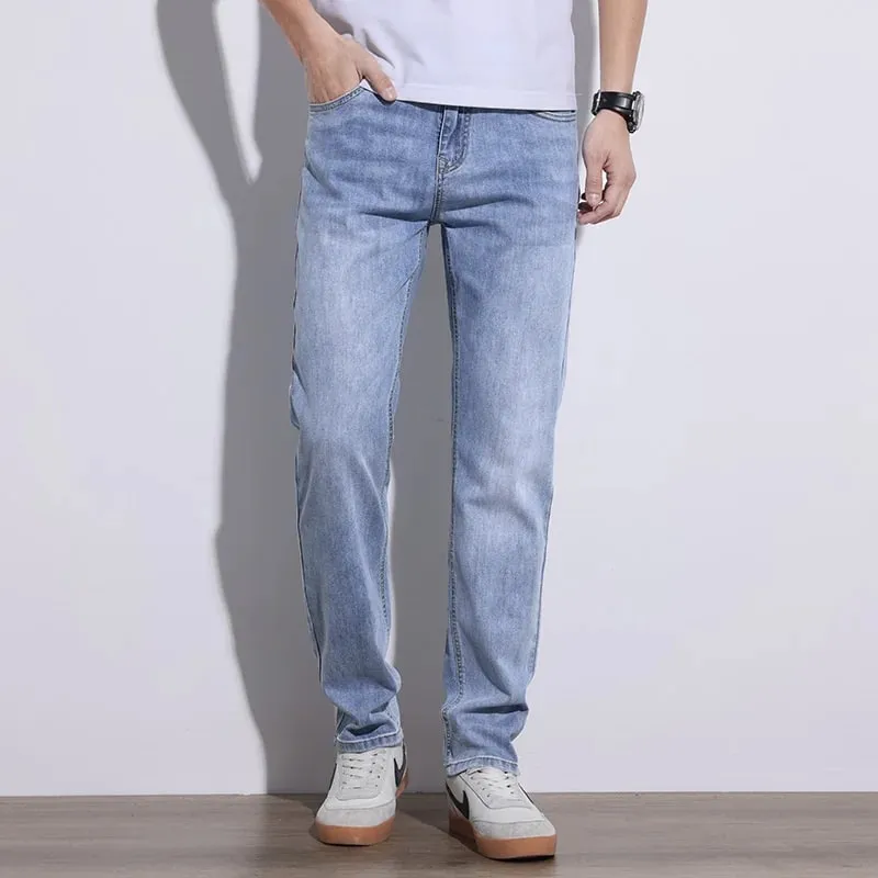 Men's Jeans Stretch Slim Regular Fit Gray Light Blue Dark Blue Jeans For Men Denim Pants Causal Streetwear Mens Clothing