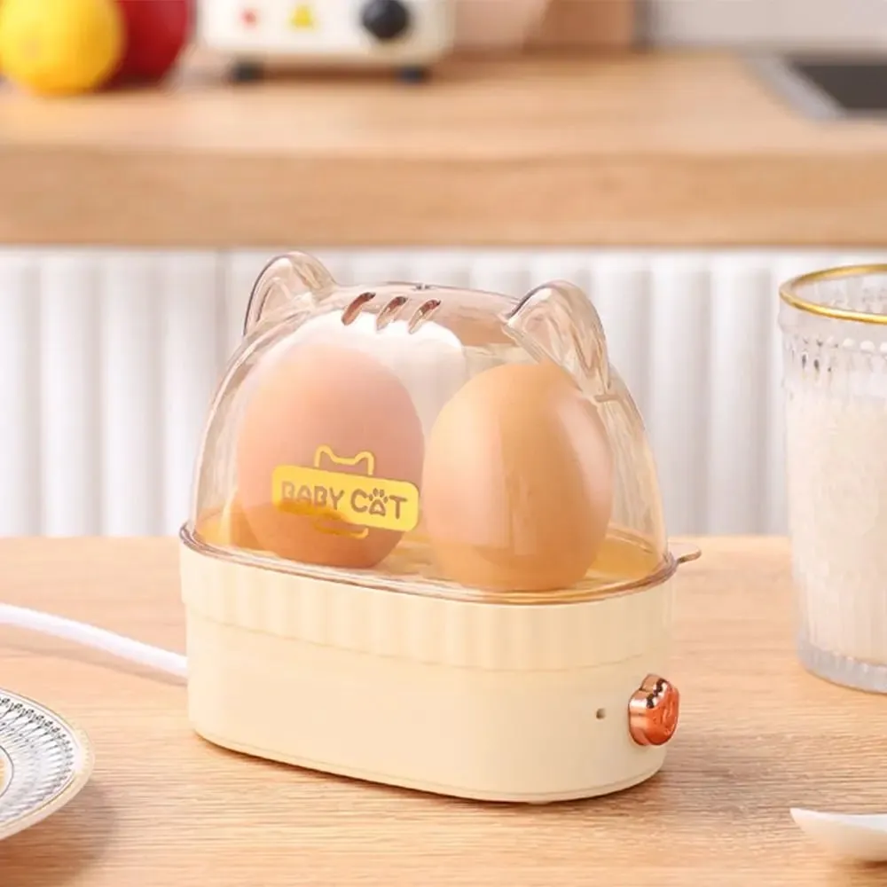 Automatic Power Off Egg Boiler Machine Cat Shape Egg Poacher Egg Cooker Food Steamer Breakfast Machine Home Kitchen