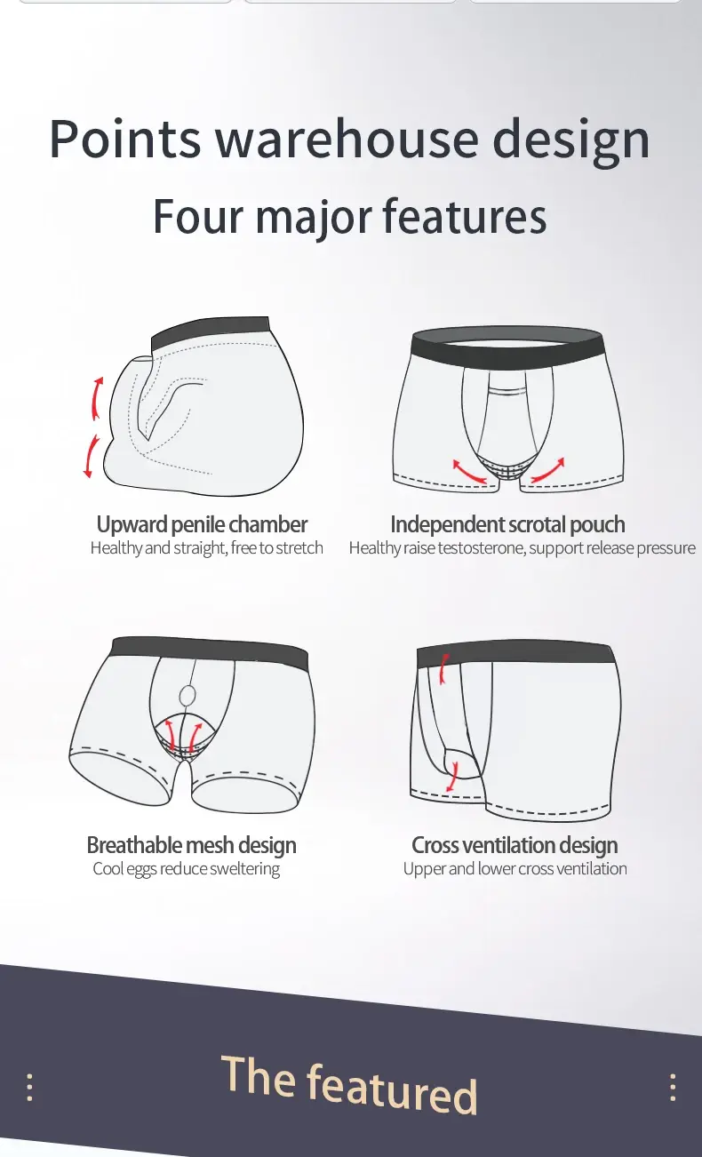 Jingsuogun Elastische Scheiding Ondergoed Mannen Scrotum Ondersteuning Ader Ondergoed Ijs Zijde Pouch Spataderen Boxer Britse Joggingbroek — image 2