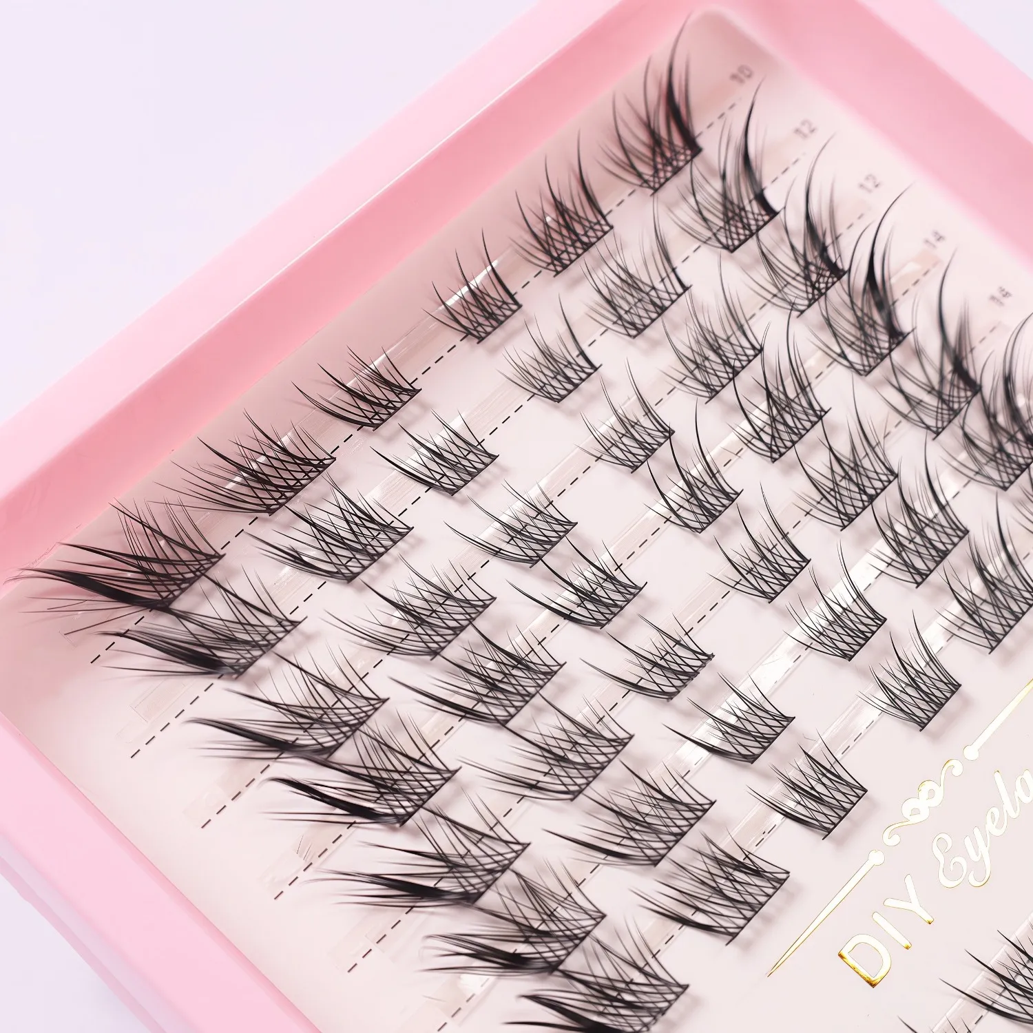 Fox Eye Effect Fluffy False Eyelashes Reusable DIY Segmented Thick Winged Lash Extension Daily Use
