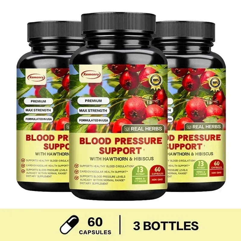 Blood Pressure Support - Supports Cardiovascular Health Boosts Energy and Immunity for Heart Health - with Hawthorn & Hibiscus