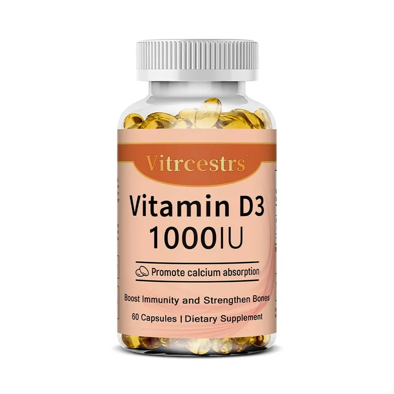 Vitamin D3 1000iu hỗ trợ miễn dịch Chức năng cơ bắp khỏe mạnh và sức khỏe xương - Non-GMO Gluten Free 120 Viên nang thực vật