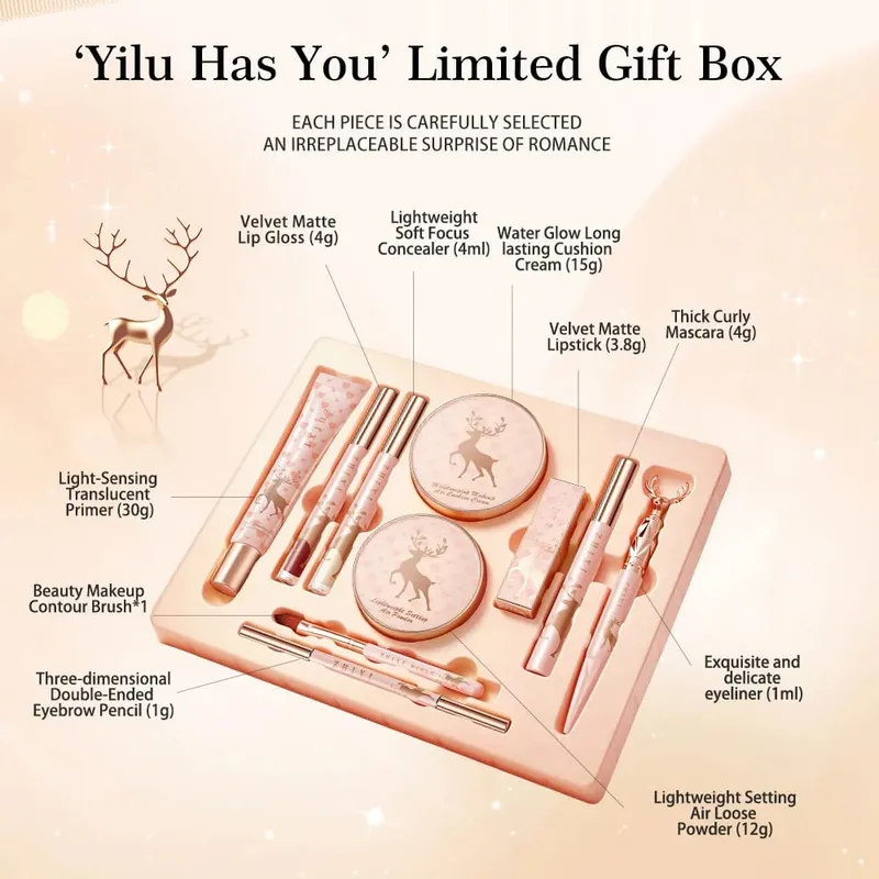 10-Piece Complete Makeup Gift Set Full Face Cosmetics Kit Luxurious Beauty Collection Birthday & Valentine‘s Day Gift