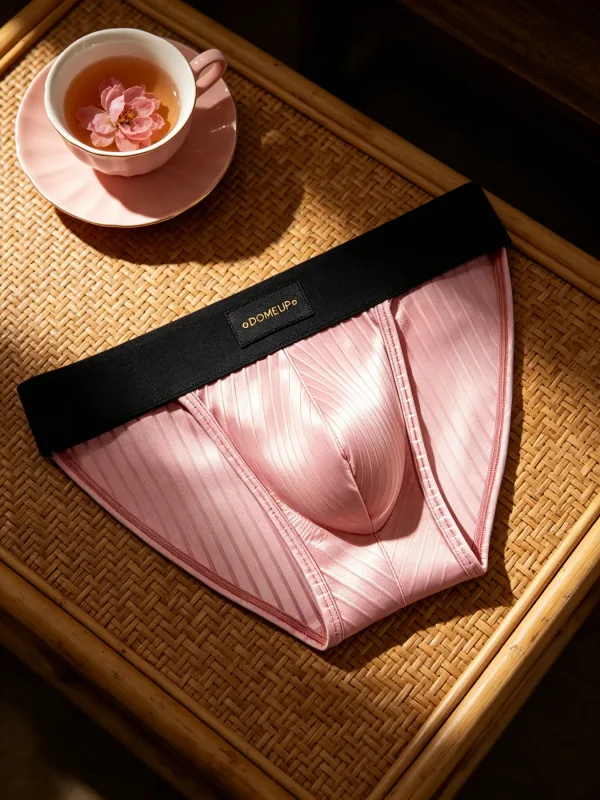 Herren-Unterwäsche, glänzend, gestreift, Dreieck-Slip, vorderer Ausbuchtungsbeutel, sexy Low-Rise, schmale Passform, tägliche Herren-Unterhose DP915 — image 6