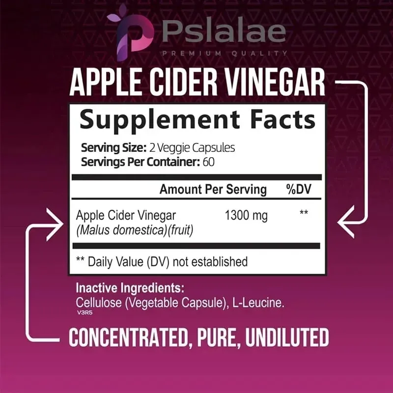 Apple Cider Vinegar - Fat Burner Natural Detox and Cleanse Energy Support Supplement