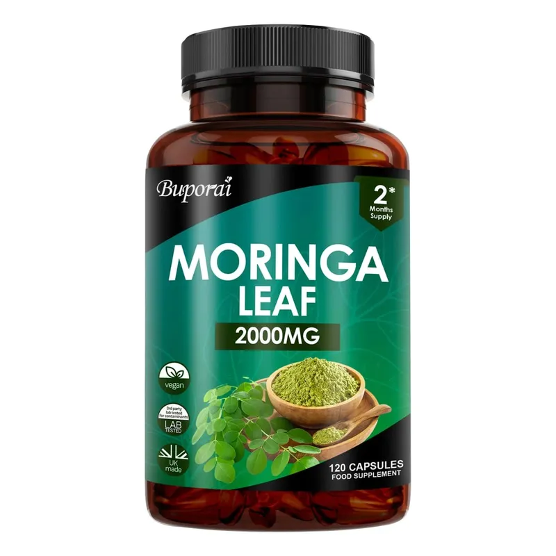 Moringa Leaf Capsules - Supports Digestive and Intestinal Health Antioxidants Nourishes Skin Improves Energy Levels