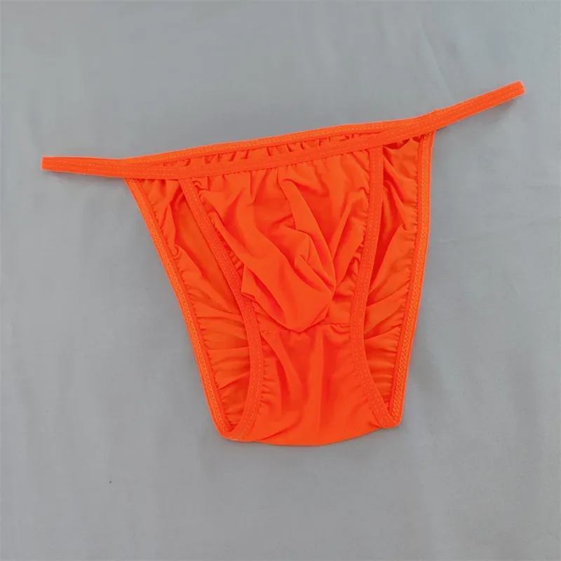 Ice Silk Briefs Men Underwear Solid Color Male Underpants Ultra-Thin Seamless Panties Thin Belt Low Waist