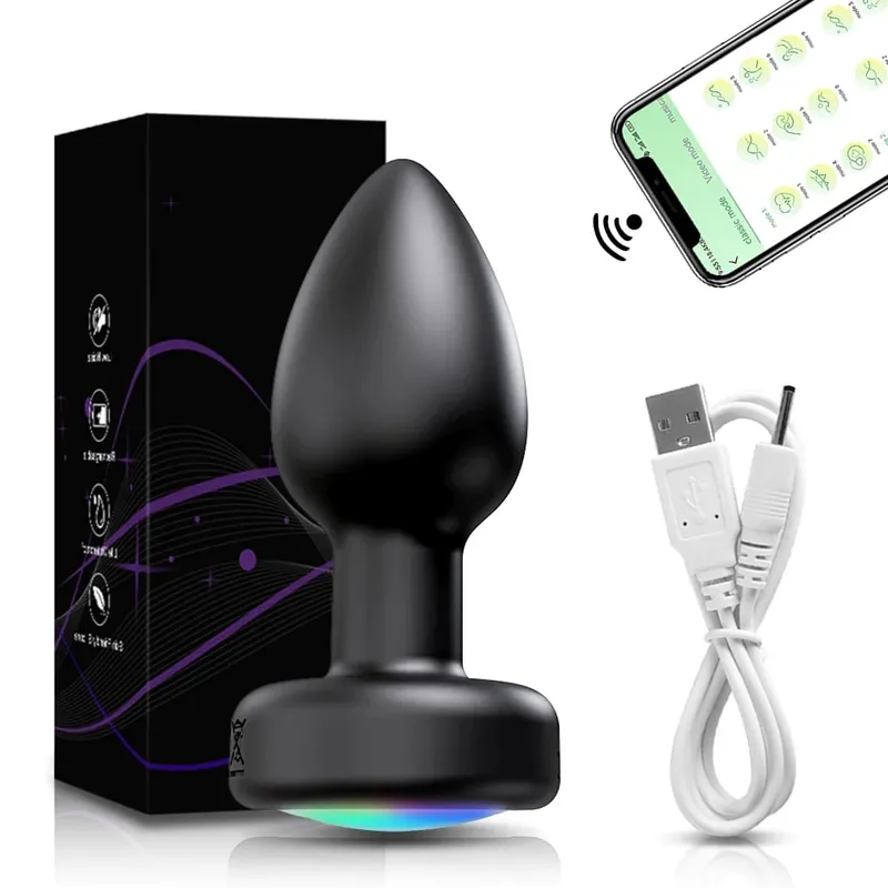 Wireless Bluetooth Prostate Massager Vibartor for Male APP Remote Control Butt Plug Women Anal Vibrating Adults Sex Toys