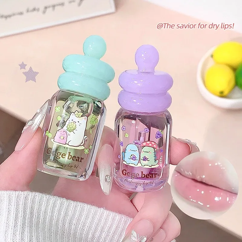 Lips Care Plant Essence Transparent Gloss Lip Oil Plump Moisturizing Lip Balm Exfoliating Fruit Flavor Lip Gloss Beauty Cosmetic