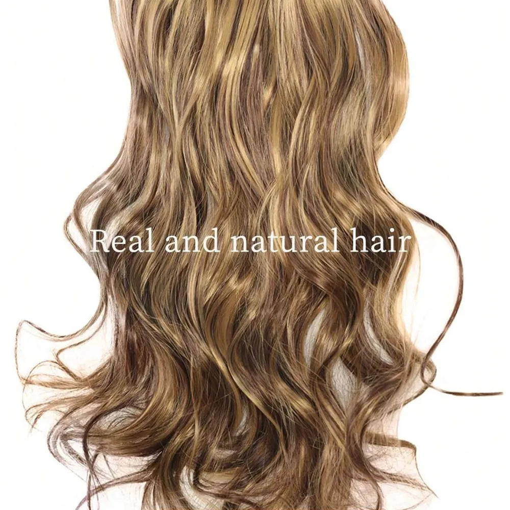 7 Clips In Hair Extensions Lange Golf Kapsel Zwart 20 inch Natuurlijk Synthetisch Haar Dagelijks Gebruik Haarstukje Voor Vrouwen