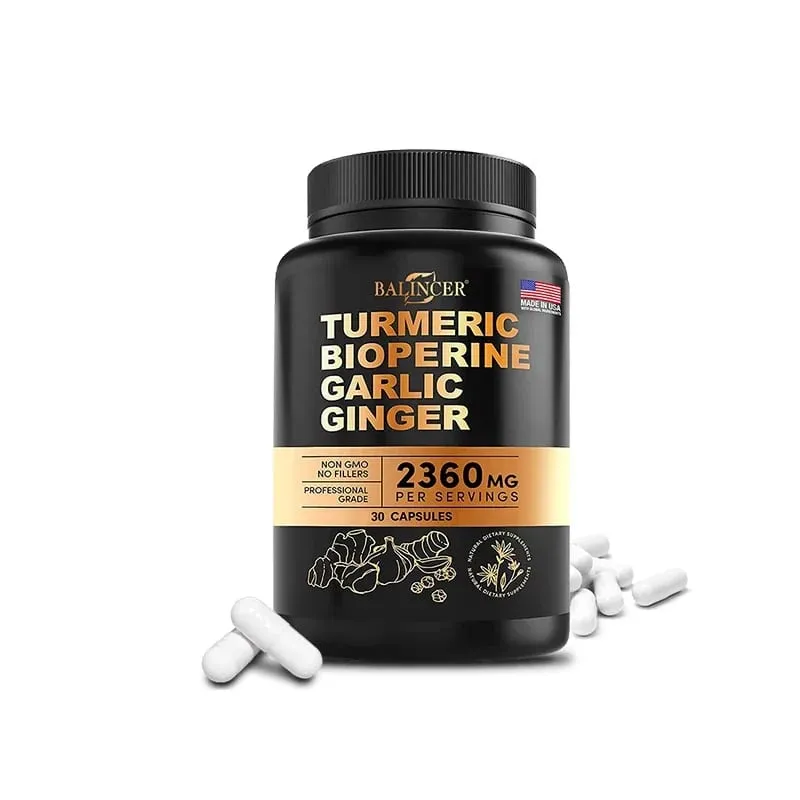 Curcumina de cúrcuma com pimenta preta para absorção ideal, melhor suplemento vegano de suporte para articulações