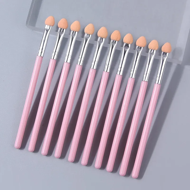 10Pcs Dual-Color Sponge Eyeshadow Brushes Makeup Tools Eyeshadow Stick Sponge Head Nail Smudge Brush